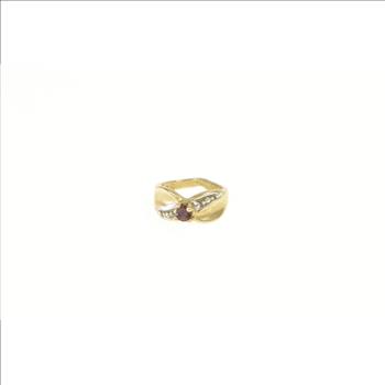 10K Ruby Inset July Birthstone Tiny Cute Ring Yellow Gold Charm/Pendant