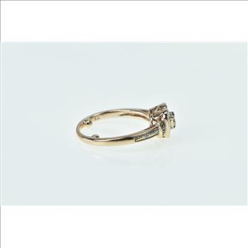 10K Sapphire Diamond Heart Love Symbol Promise Rose Gold Ring, Size 5.5