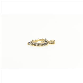 10K Sapphire Diamond Heart Love Symbol Yellow Gold Pendant