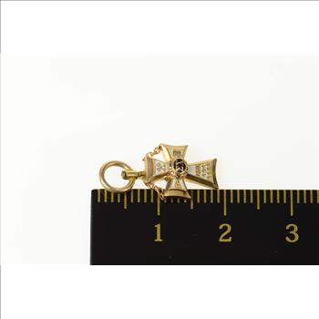 10K Sigma Chi Fraternity Art Deco Enamel Lapel Yellow Gold Pin/Brooch