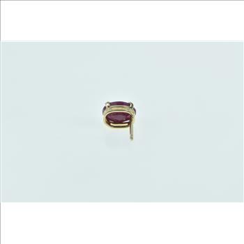 10K Single Ruby Solitaire Vintage Oval Stud Yellow Gold Earring
