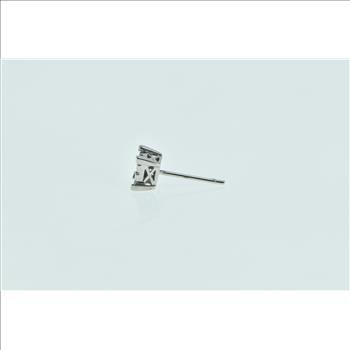 10K Single Squared Diamond Vintage Stud White Gold Earring