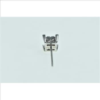 10K Single Squared Diamond Vintage Stud White Gold Earring