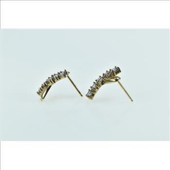 10K Tanzanite X Criss Cross Vintage Statement Yellow Gold Earrings