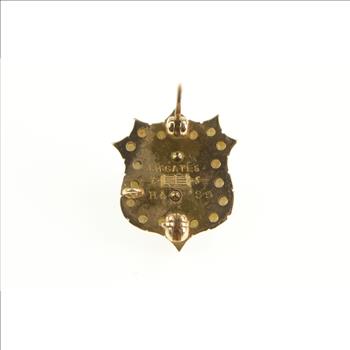 10K Theta Delta Chi Black Enamel Fraternity Lapel Yellow Gold Pin/Brooch