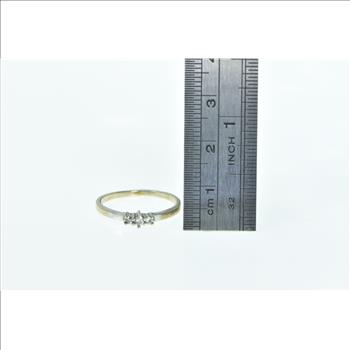 10K Three Stone Diamond Promise Engagement White Gold Ring, Size 4.75