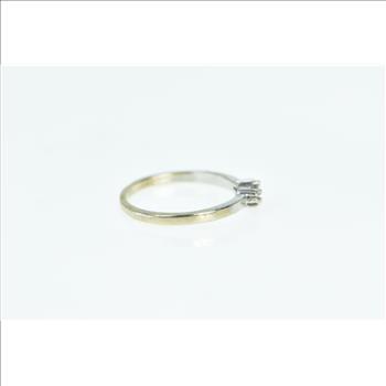 10K Three Stone Diamond Promise Engagement White Gold Ring, Size 4.75