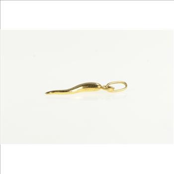 10K Traditional Italian Horn Protection Symbol Yellow Gold Charm/Pendant