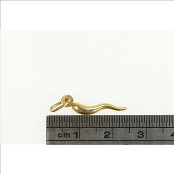 10K Traditional Italian Horn Protection Symbol Yellow Gold Charm/Pendant