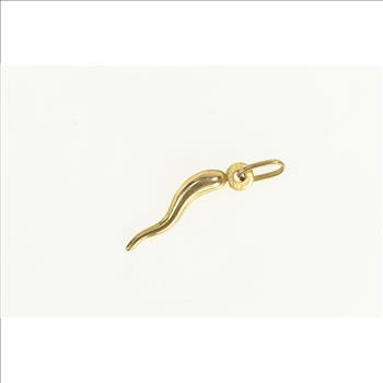 10K Traditional Italian Horn Protection Symbol Yellow Gold Charm/Pendant