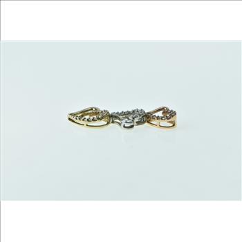 10K Tri Color Sterling Silver Diamond Heart Love Yellow Gold Pendant