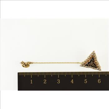 10K Tri Sigma Sigma Sigma Seed Pearl Lapel Yellow Gold Pin/Brooch