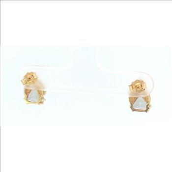 10K Trillion Mystic Topaz Diamond Stud Yellow Gold Earrings