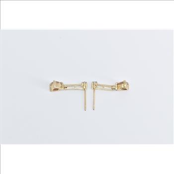 10K Trillion Peach Mystic Topaz Diamond Drop Dangle Yellow Gold Earrings