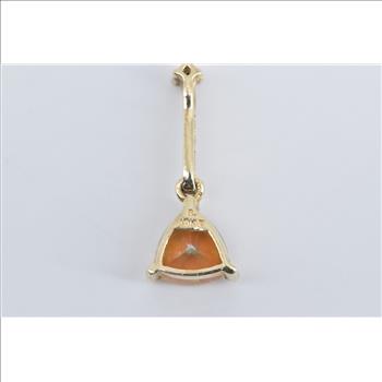 10K Trillion Peach Mystic Topaz Diamond Drop Dangle Yellow Gold Pendant
