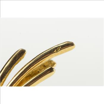 10K Turquoise Cluster Fern Leaf Sprig Retro Yellow Gold Pin/Brooch