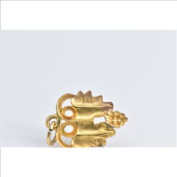 10K Two Tone Black Hills Leaf Vintage Nature Yellow Gold Charm/Pendant