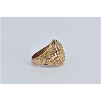 10K United States Navy Naval Military Service Yellow Gold Ring, Size 8.75