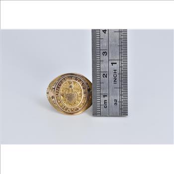 10K United States Navy Naval Military Service Yellow Gold Ring, Size 8.75
