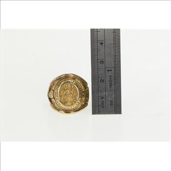 10K US Army Air Forces Pilot Officer Class Yellow Gold Ring, Size 8.25