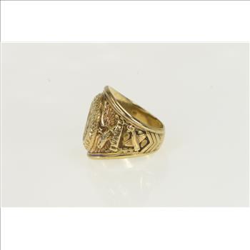 10K US Army Air Forces Pilot Officer Class Yellow Gold Ring, Size 8.25