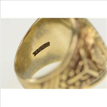 10K US Army Air Forces Pilot Officer Class Yellow Gold Ring, Size 8.25