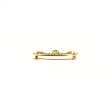 10K Victorian Amethyst Seed Pearl Oval Filigree Yellow Gold Pin/Brooch