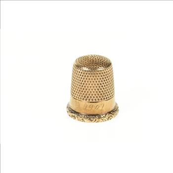 10K Victorian Antique Sewing Accessory Thimble Yellow Gold