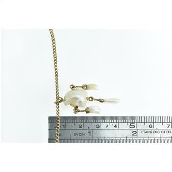 10K Victorian Baroque Pearl Drop Statement Yellow Gold Necklace 16.5