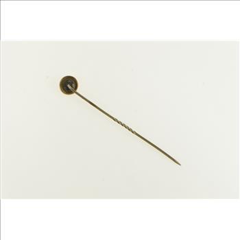 10K Victorian Diamond Round Circle Yellow Gold Stick Pin