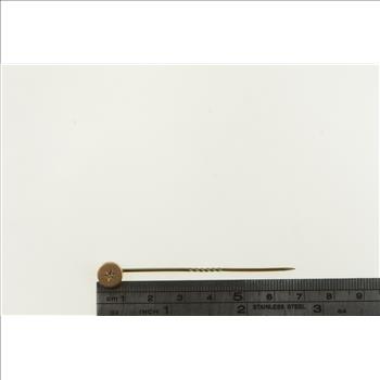 10K Victorian Diamond Round Circle Yellow Gold Stick Pin