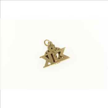 10K Victorian Phi Sigma Kappa Seed Pearl Yellow Gold Charm/Pendant