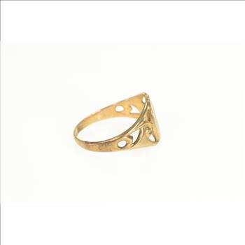 10K Victorian RSC Monogram Name Initial Engraved Yellow Gold Ring, Size 4.75