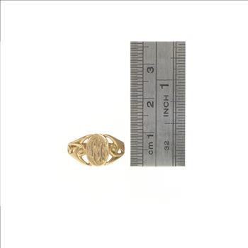 10K Victorian RSC Monogram Name Initial Engraved Yellow Gold Ring, Size 4.75