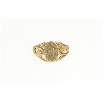 10K Victorian RSC Monogram Name Initial Engraved Yellow Gold Ring, Size 4.75