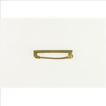 10K Vintage Bar Squared Pinstripe Bar Yellow Gold Pin/Brooch