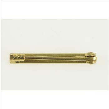 10K Vintage Bar Squared Pinstripe Bar Yellow Gold Pin/Brooch