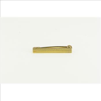 10K Vintage Bar Squared Pinstripe Bar Yellow Gold Pin/Brooch
