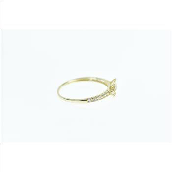 10K Vintage Bow Ribbon Promise CZ Yellow Gold Ring, Size 7.25