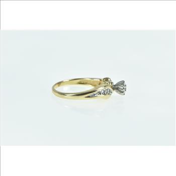10K Vintage Diamond Classic Bypass Promise Yellow Gold Ring, Size 7