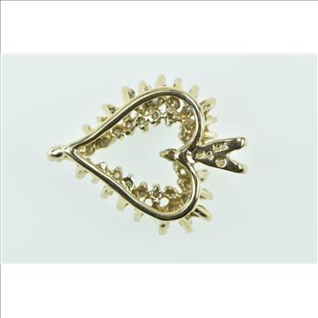 10K Vintage Diamond Classic Heart Love Symbol Yellow Gold Pendant