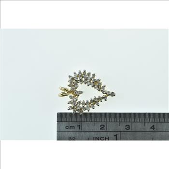 10K Vintage Diamond Classic Heart Love Symbol Yellow Gold Pendant