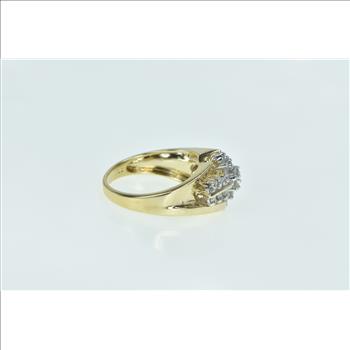 10K Vintage Diamond Cluster Classic Statement Yellow Gold Ring, Size 7
