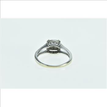 10K Vintage Diamond Cluster Halo Engagement White Gold Ring, Size 6.75