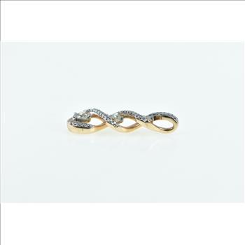 10K Vintage Diamond Encrusted Twist Fashion Drop Rose Gold Pendant