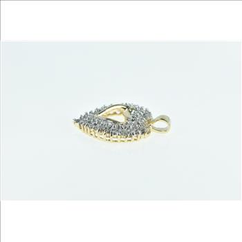 10K Vintage Diamond Heart Cluster Love Symbol Yellow Gold Pendant