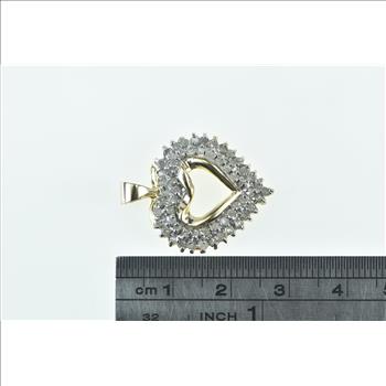 10K Vintage Diamond Heart Cluster Love Symbol Yellow Gold Pendant