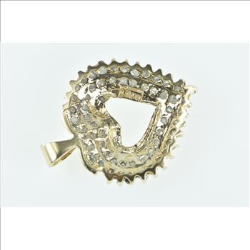 10K Vintage Diamond Heart Cluster Love Symbol Yellow Gold Pendant
