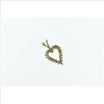 10K Vintage Diamond Heart Love Romantic Yellow Gold Pendant