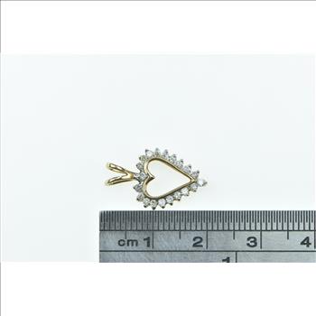 10K Vintage Diamond Heart Love Romantic Yellow Gold Pendant